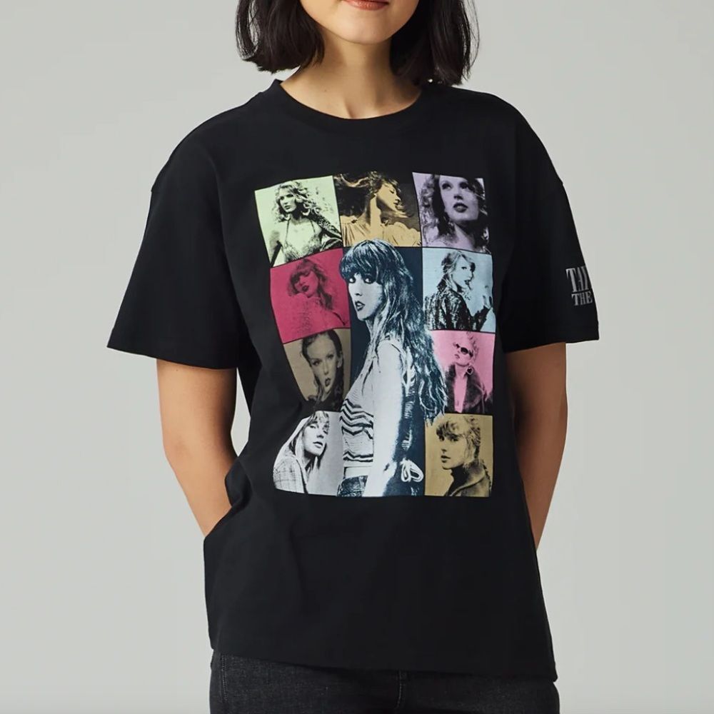 TAYLOR SWIFT THE ERAS INTERNATIONAL TOUR MINERAL WASH BLACK T-SHIRT SMALL NWT